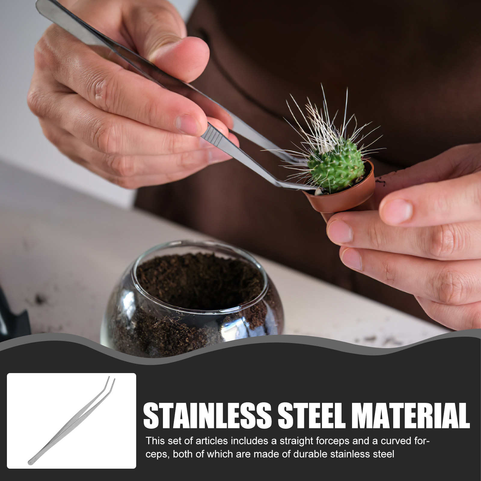 Feeding Tong Stainless - Набор из 2 пинцетов из нержавеющей